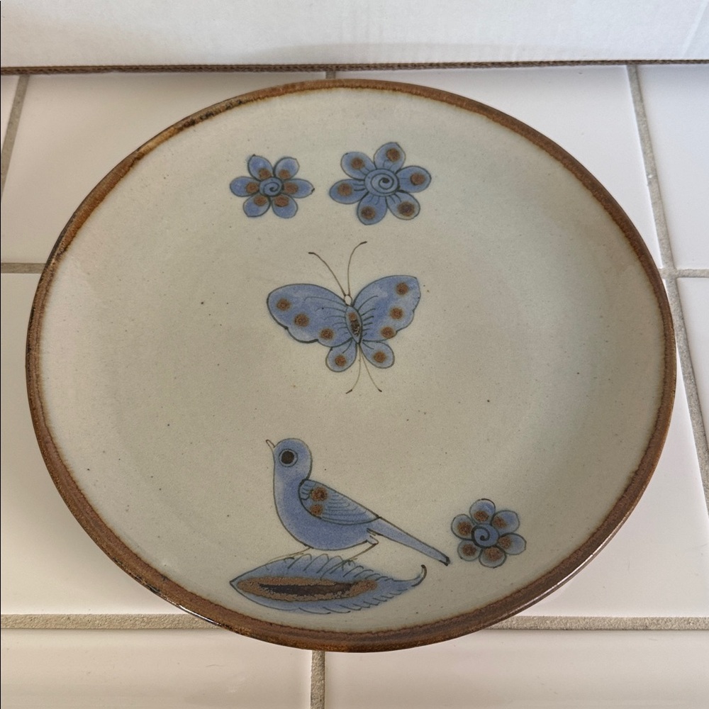 Ken Edwards Mexican TONALA POTTERY El Palomar 10” plate #8 🐈‍⬛
